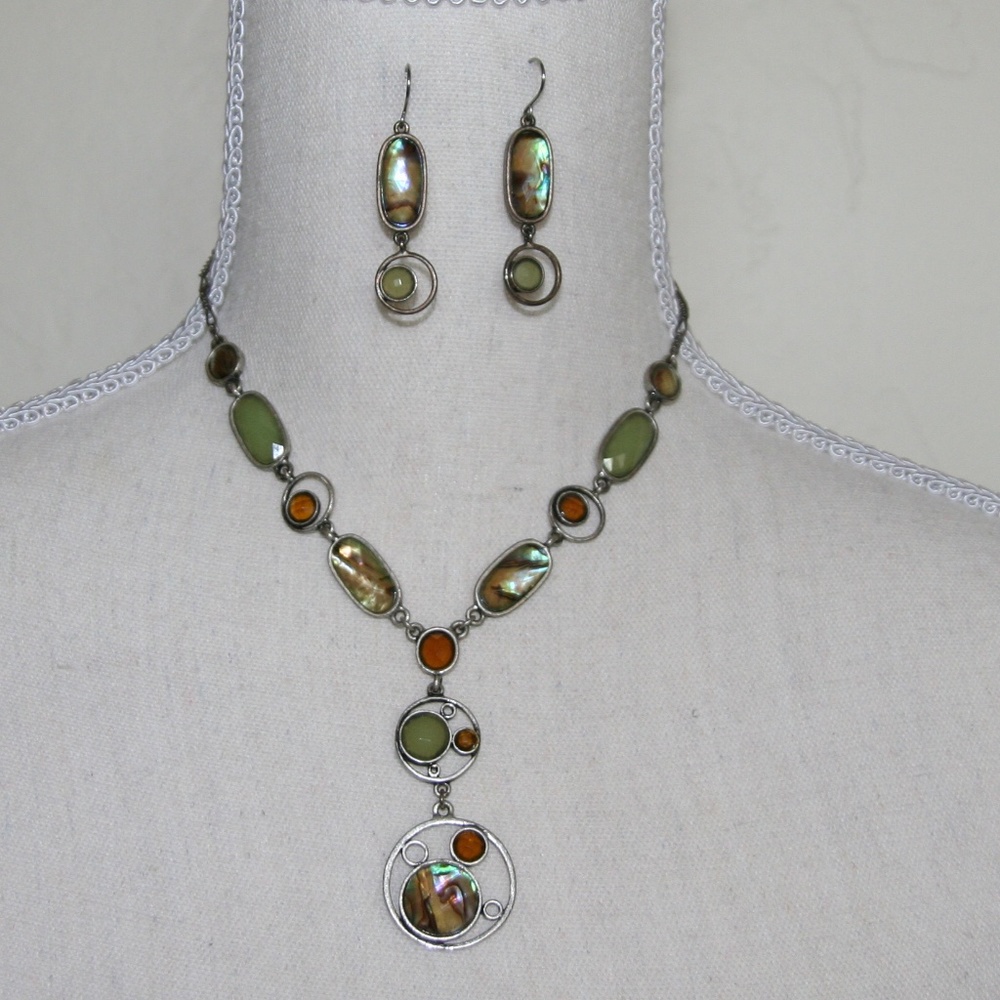 Abalone Necklace and Earring Set